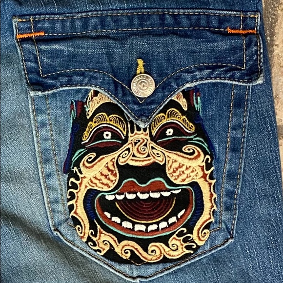 True Religion Other - True Religion RARE Men’s Billy Tribal Face Mask Flap pocket jeans 34x29.5